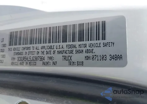 2018 Ram 2500 Tradesman 4X4 8' Box from USA, damaged, VIN 3C6UR5HL5JG307364